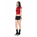 Ruche Wavy Top - Red