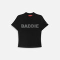 Rhinestone Baddie Baby Tee - Black