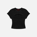 Ribbed Cutout Baby Tee