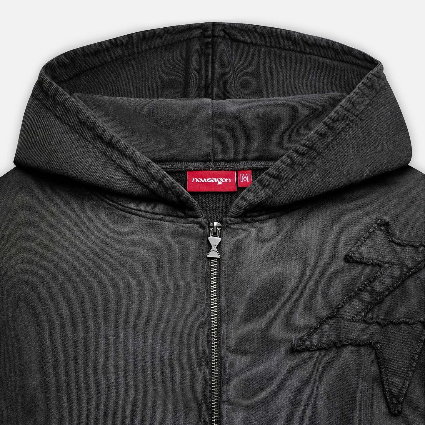 Patch Hoodie - Washed Black