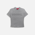 Rhinestone Goodie Baby Tee - Grey