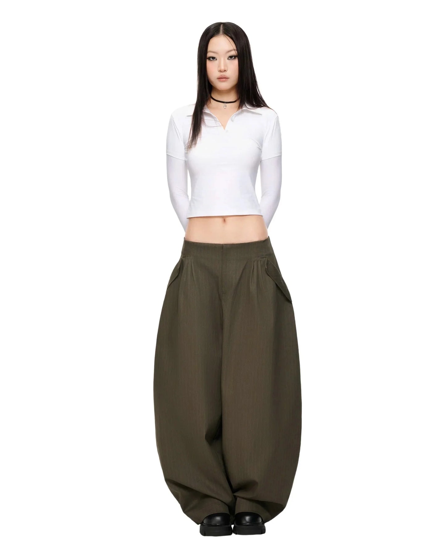 Matcha Croissant Baggy Pants