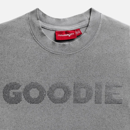 Rhinestone Goodie Baby Tee - Grey