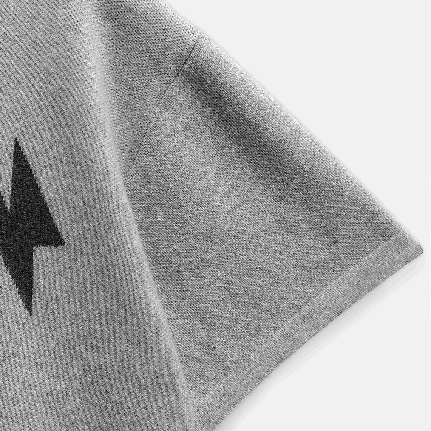 N Logo Knit Tee - Grey
