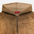 Patch Hoodie - Washed Brown