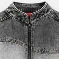 Contoured Denim Jacket - Grey