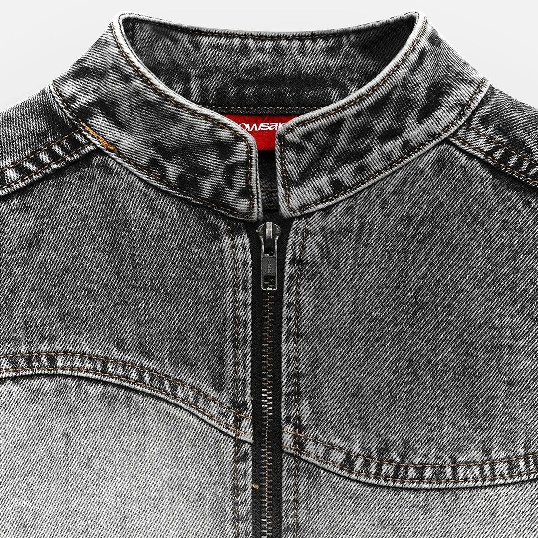 Contoured Denim Jacket - Grey