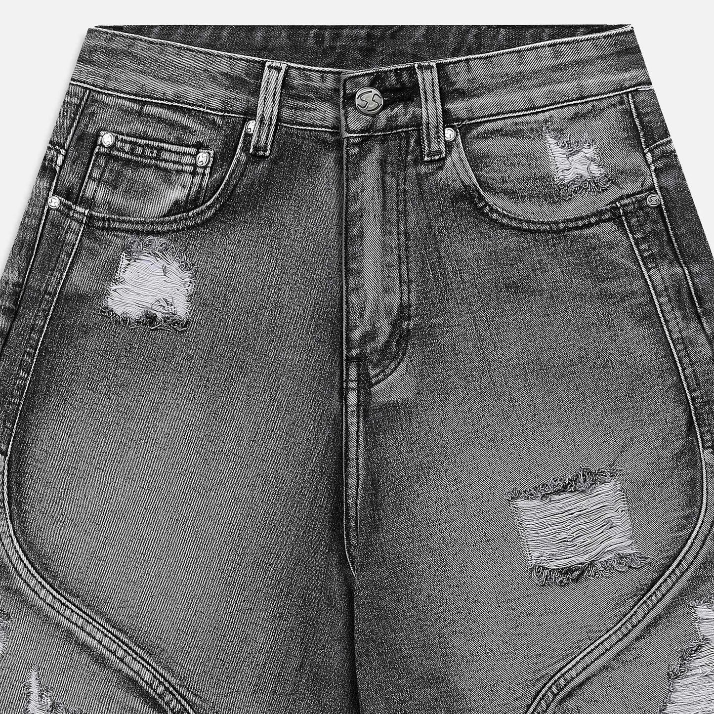 Rebel Edge Jorts - Washed Black
