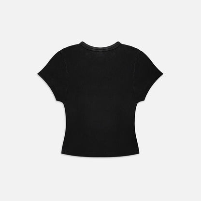 Ribbed Cutout Baby Tee