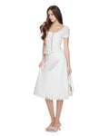 White Powder Lacen Silky Skirt