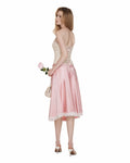 Rose Powder Lace Silky Skirt