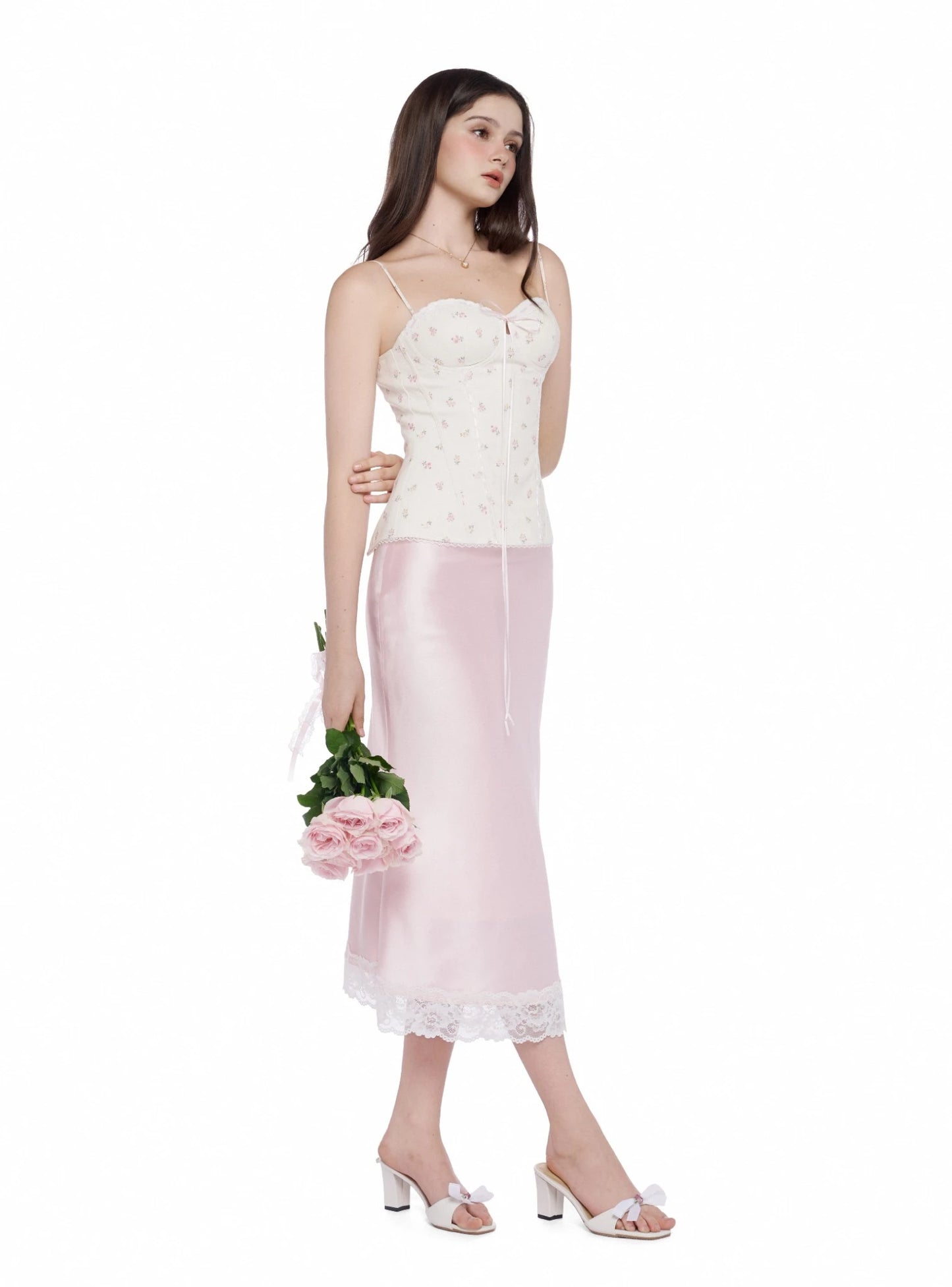 Baby Blush Lace Silky Skirt