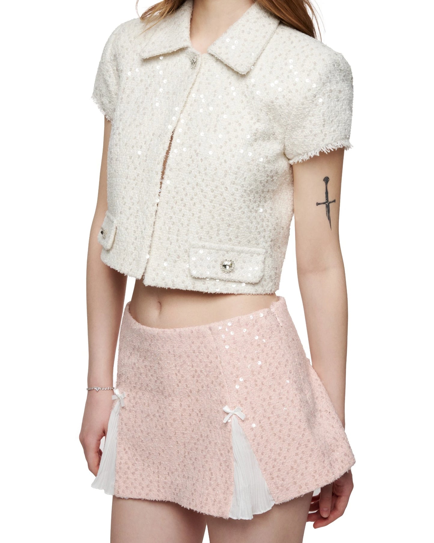 Sparkling Heart Tweed Jacket