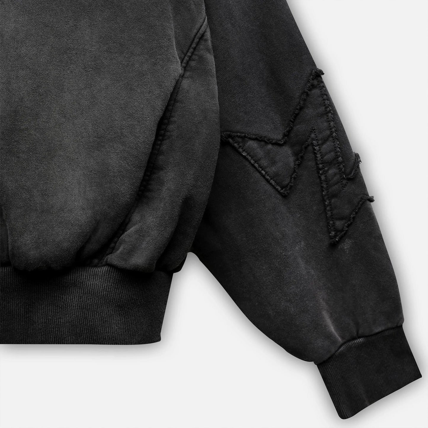 Patch Hoodie - Washed Black