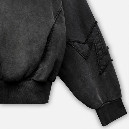 Patch Hoodie - Washed Black