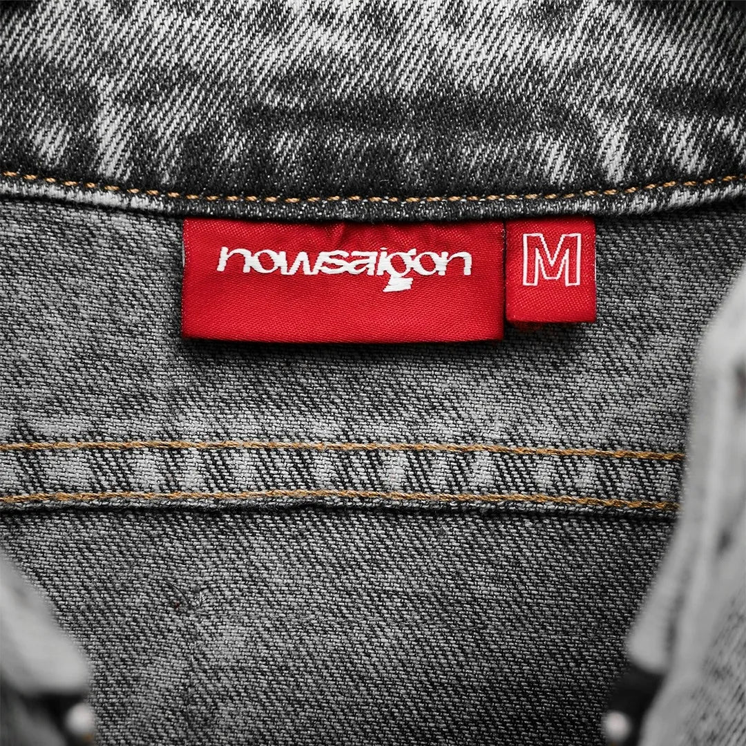 Contoured Denim Jacket - Grey