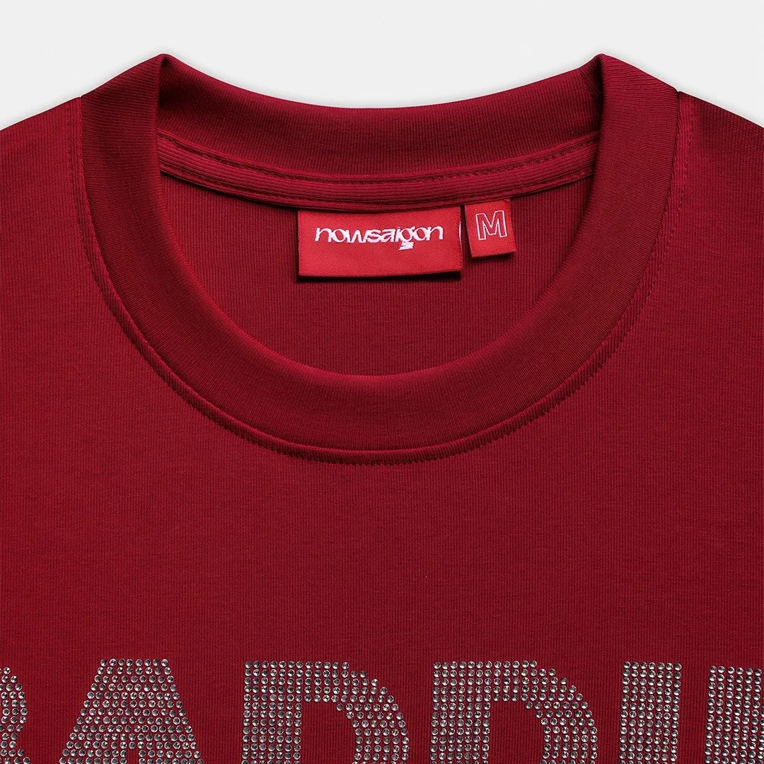 Rhinestone Baddie Baby Tee - Red