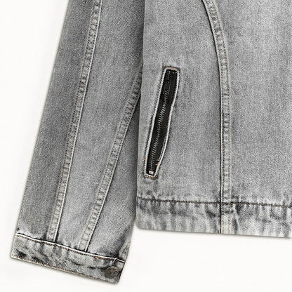Contoured Denim Jacket - Grey