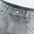 Denim Cargo Mini Skirt - Washed Grey