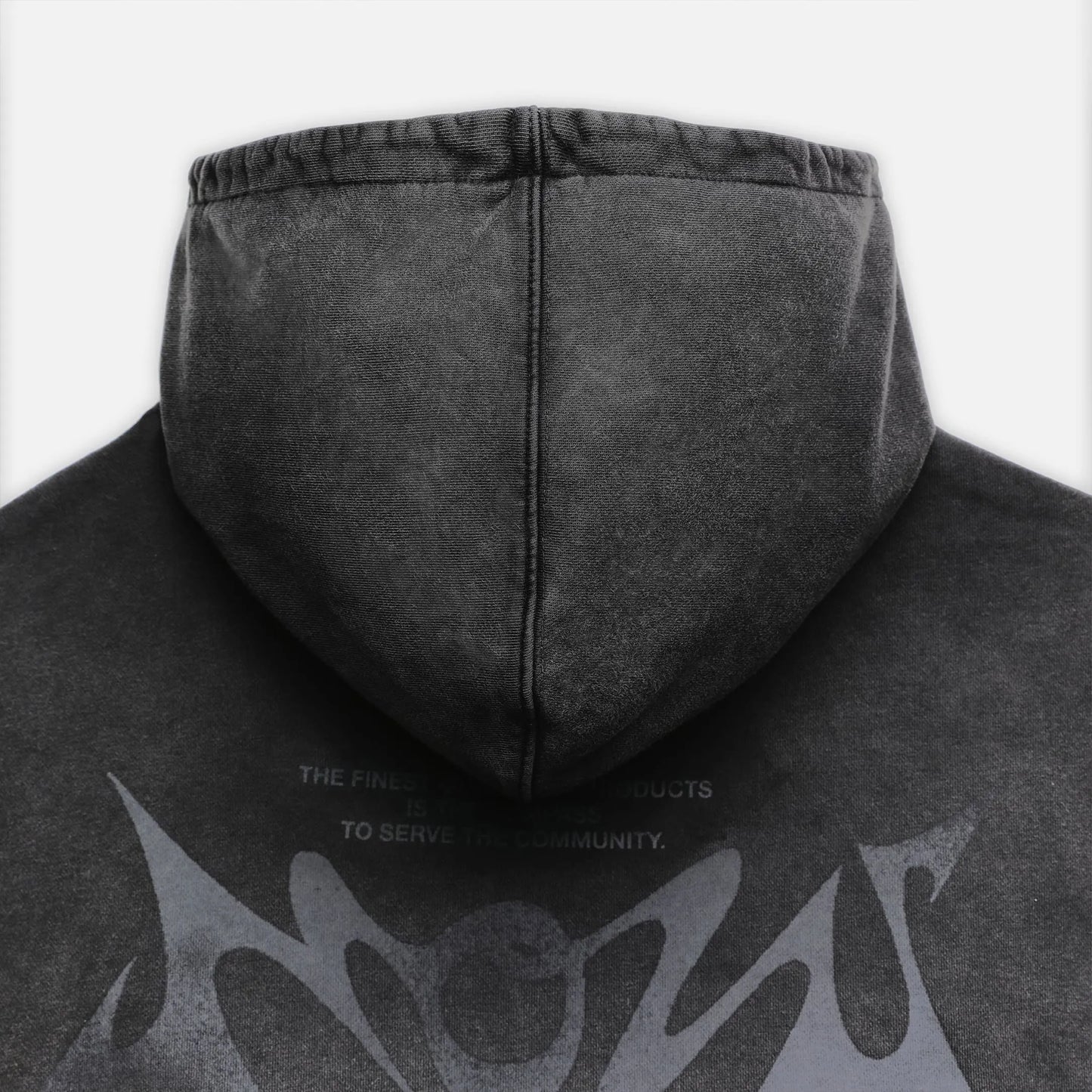 Patch Hoodie - Washed Black