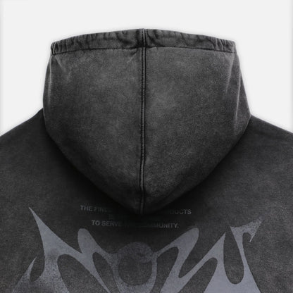 Patch Hoodie - Washed Black