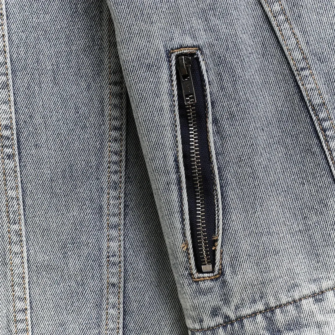 Contoured Denim Jacket - Blue