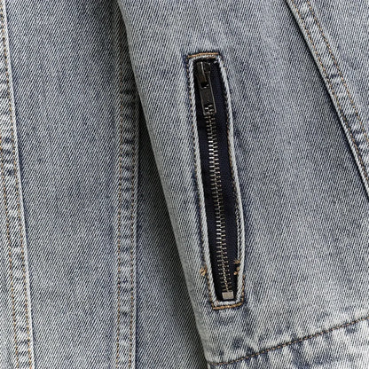 Contoured Denim Jacket - Blue