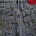 Bleached Wide Denim Pants - Blue