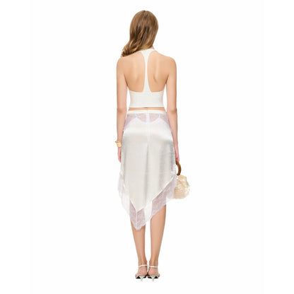 Lace Midi Silky Skirt