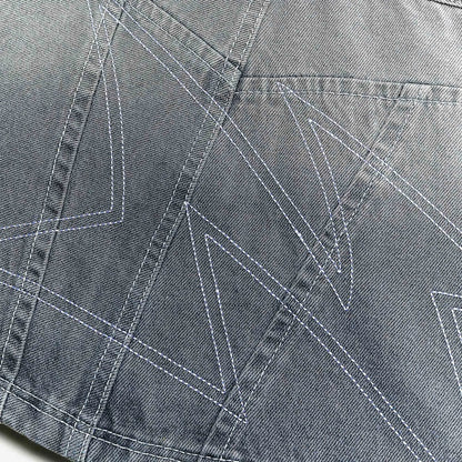 Denim Cargo Mini Skirt - Washed Grey