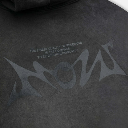 Patch Hoodie - Washed Black