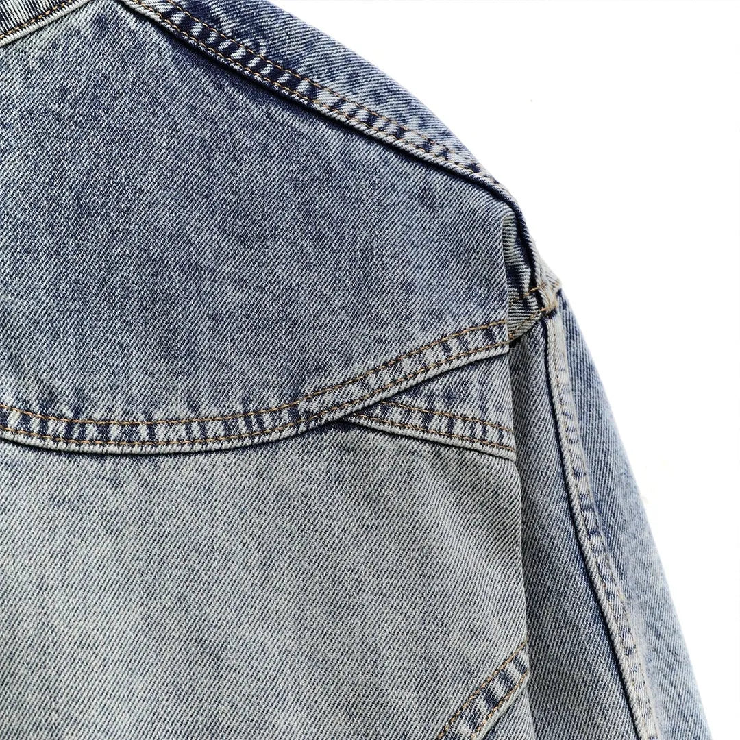 Contoured Denim Jacket - Blue