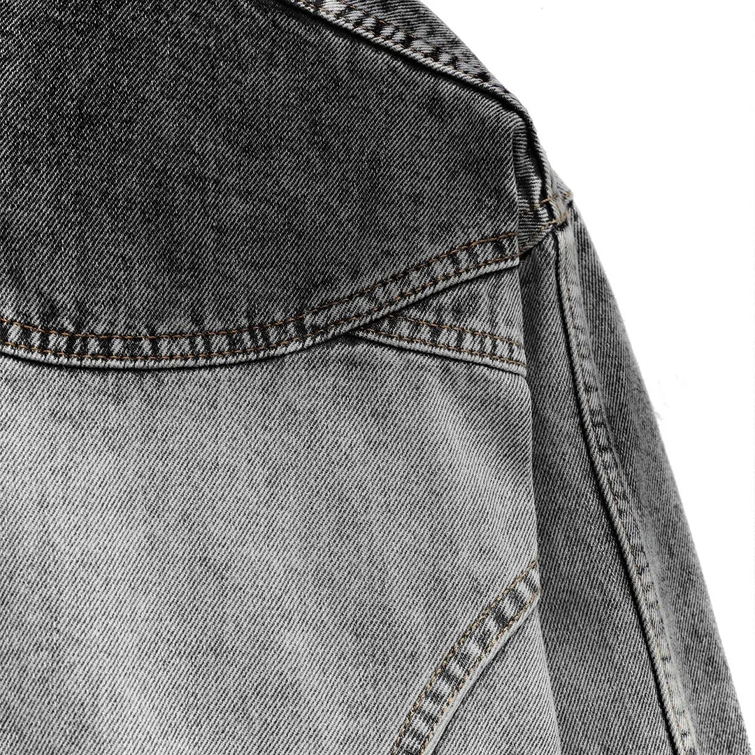 Contoured Denim Jacket - Grey