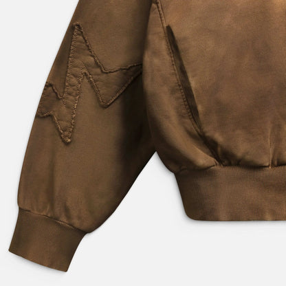 Patch Hoodie - Washed Brown