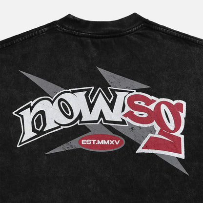 Chenille Icons Tee - Washed Black