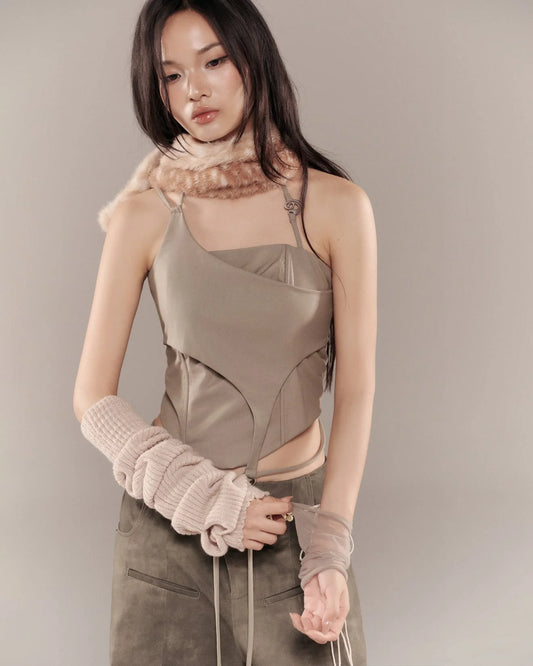 Lullaby Halter Top - Moss Green