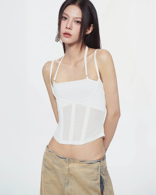 Melios Mesh Top - White
