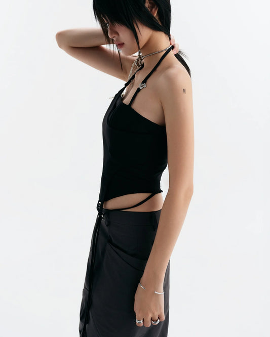 Lullaby Halter Top - Black