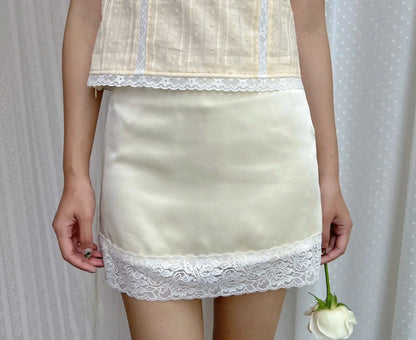 Trixie Cream Silk Skirt