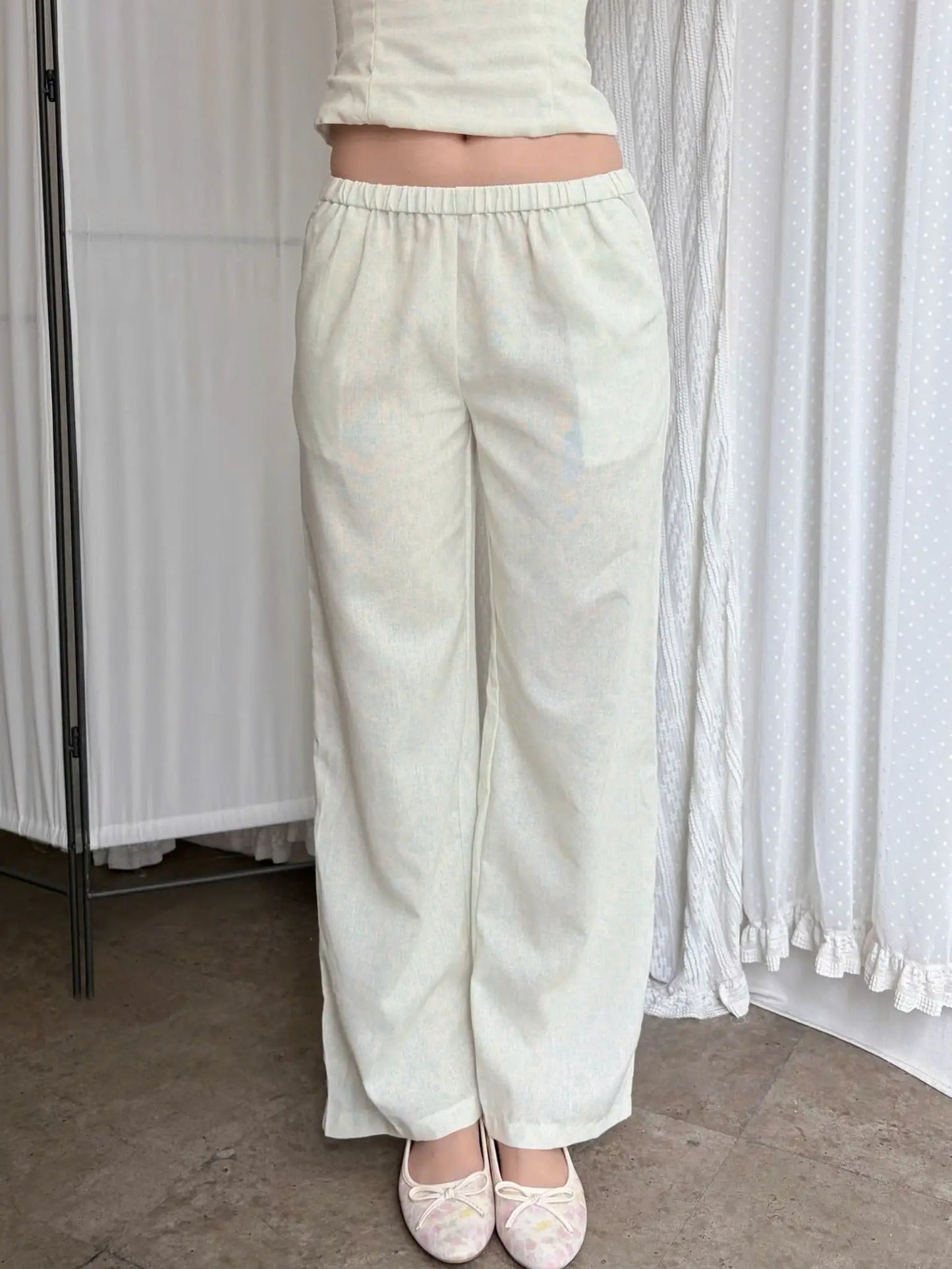 Cecily Mint Linen Pants