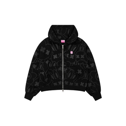 Summer Rabbit Boxy Hoodie - Black