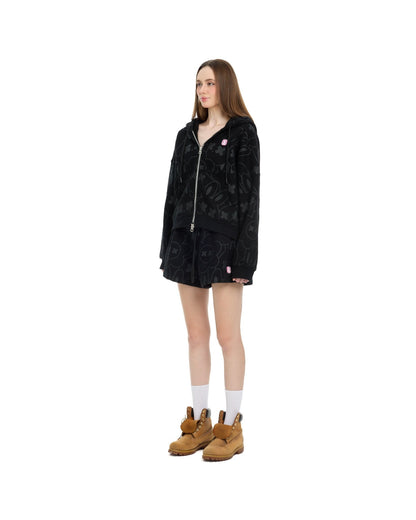 Summer Rabbit Boxy Hoodie - Black