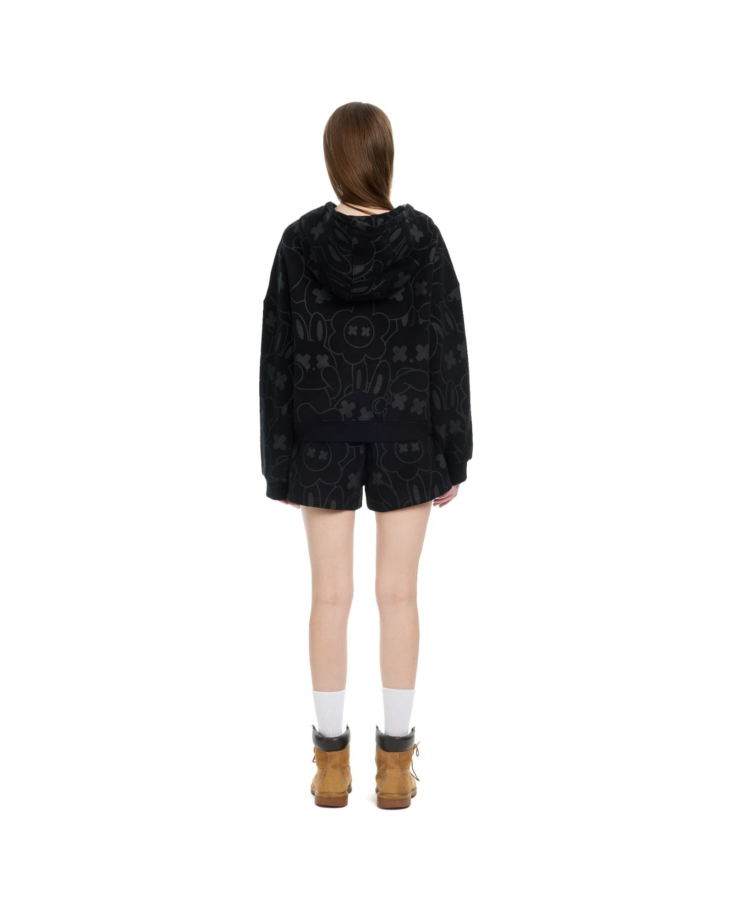 Summer Rabbit Boxy Hoodie - Black