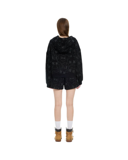 Summer Rabbit Boxy Hoodie - Black