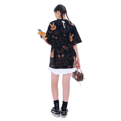 Cookie Rabbit Tee - Black