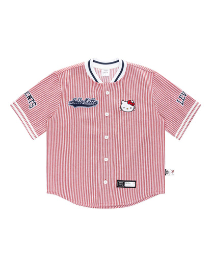 Striped Baseball Jersey Red