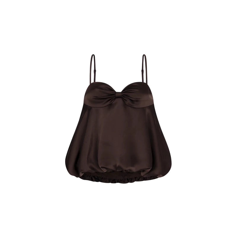 Satin Bow Bubble Top