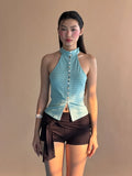 Striped Button Halter
