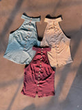 Striped Button Halter