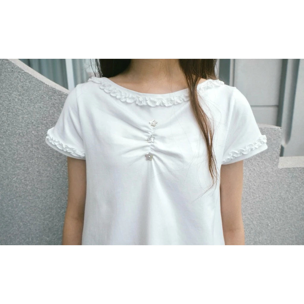 Starry Triple Button Top